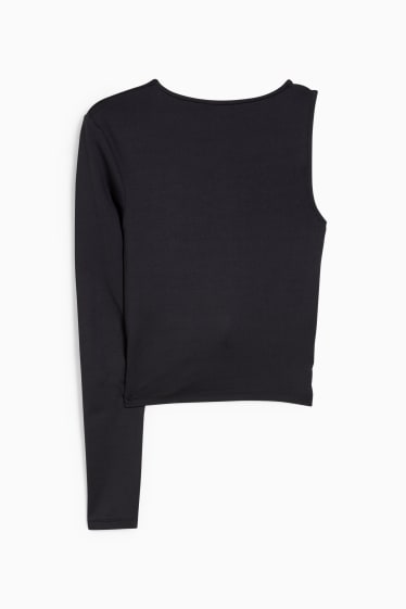 Damen - CLOCKHOUSE - Crop Langarmshirt - schwarz