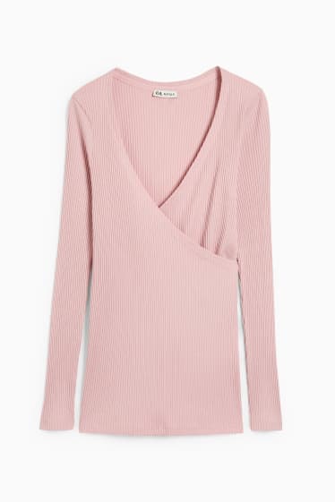 Dames - Voedingsshirt met lange mouwen - roze