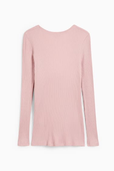 Dames - Voedingsshirt met lange mouwen - roze
