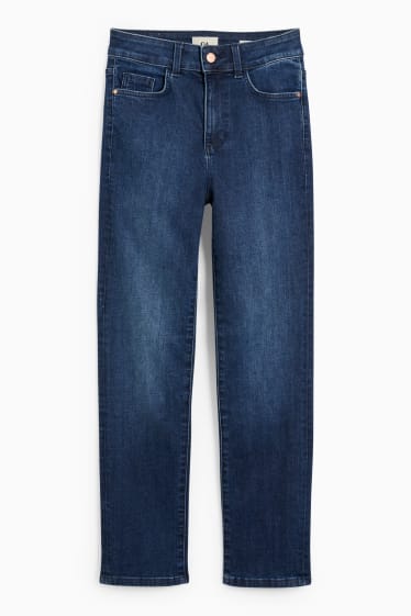 Women - Straight jeans - high waist - blue denim