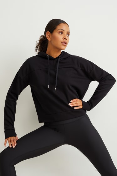 Dames - Sportieve hoodie - zwart