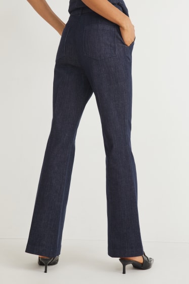 Femmes - Flared jean - high waist - jean bleu foncé