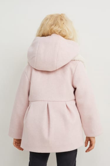Kinder Mädchen - Set - Jacke mit Kapuze und Schal - 2 teilig - rosa