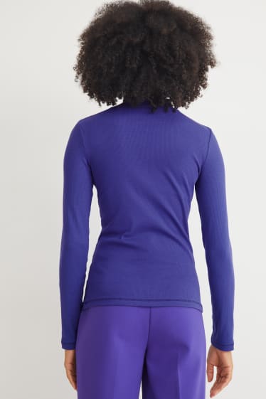 Femmes - Haut basique à manches longues - violet