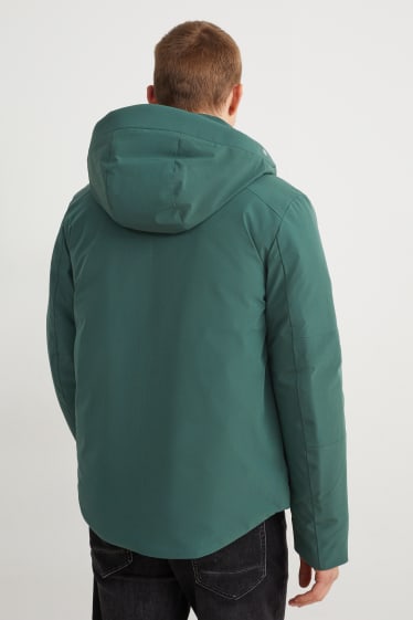 Pánské - Funkční bunda s kapucí - vodoodpudivá - 4 Way Stretch - zelená