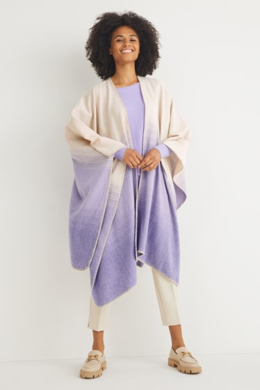 Damen - Poncho - violett