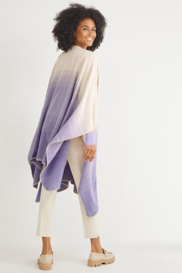 Damen - Poncho - violett