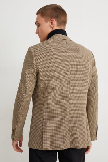 Hommes - Veste de costume - slim fit - Flex - 4 Way Stretch - LYCRA® - à carreaux - beige