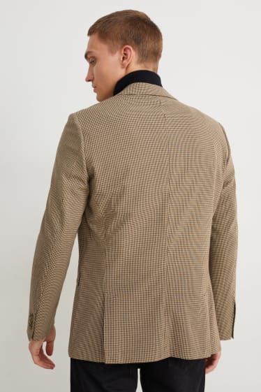 Men - Tailored jacket - slim fit - Flex - 4 way stretch - LYCRA® - check - beige