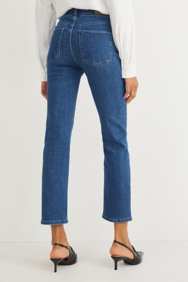 Dames - Straight jeans - high waist - jeansblauw