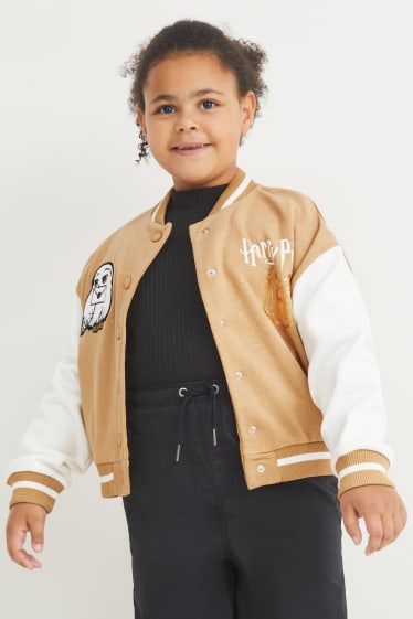 Bambine - Taglie forti - Harry Potter - giacca in stile college - beige