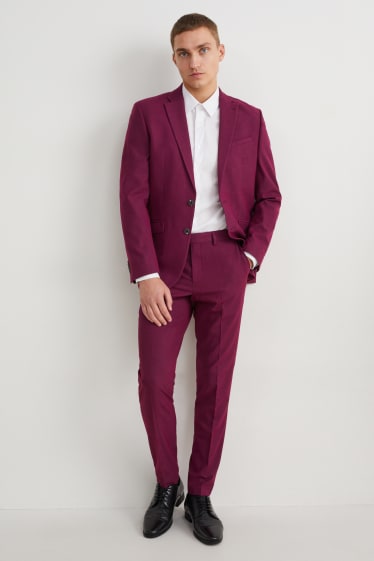 Hommes - Pantalon de costume - slim fit - Flex - matière extensible - violet