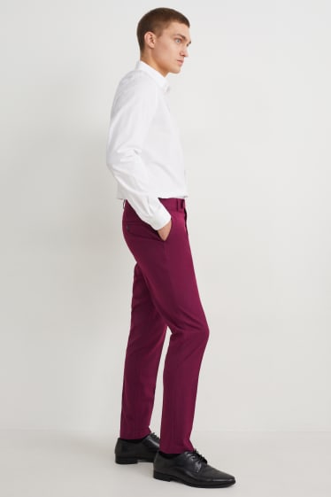 Pánské - Oblekové kalhoty - slim fit - Flex - stretch - fialová