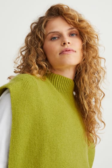 Femmes - Pull sans manches en maille - vert