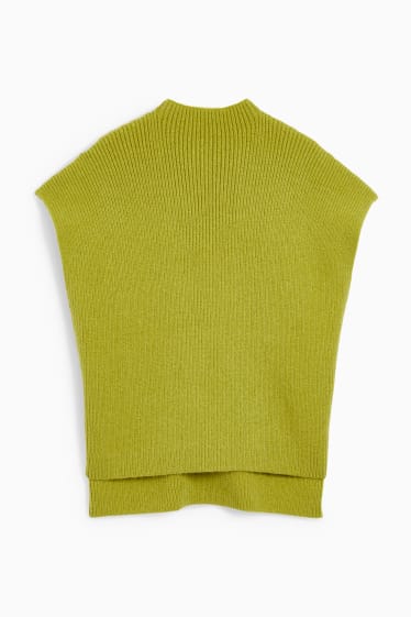 Kobiety - Dzianinowy sweter bez rękawów - zielony