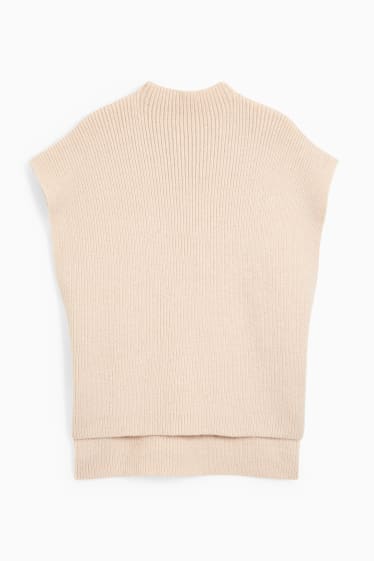 Damen - Strickpullunder - hellbeige