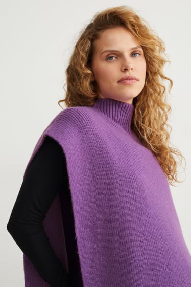 Femmes - Pull sans manches en maille - violet