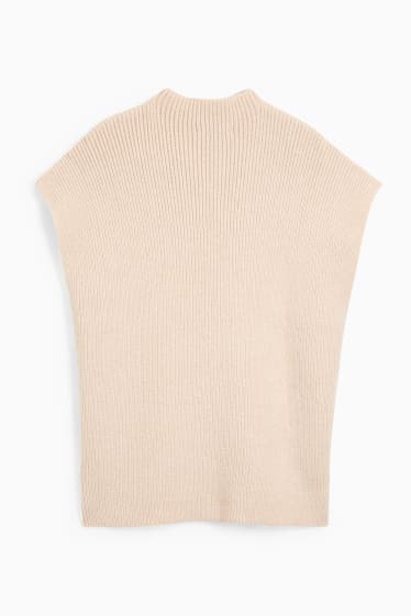 Damen - Strickpullunder - hellbeige