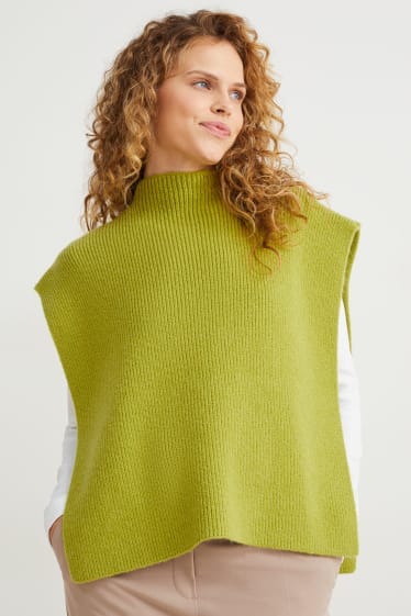 Femmes - Pull sans manches en maille - vert