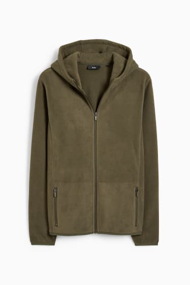 Hommes - Veste à capuche en polaire - vert