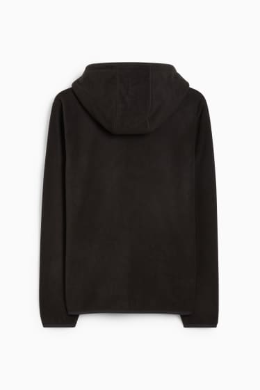 Hommes - Veste à capuche en polaire - noir