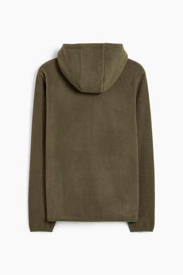 Hommes - Veste à capuche en polaire - vert