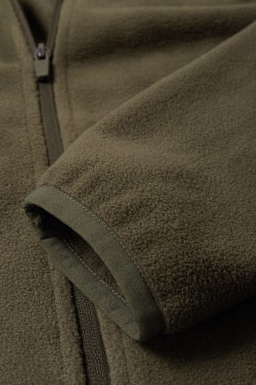 Hommes - Veste à capuche en polaire - vert