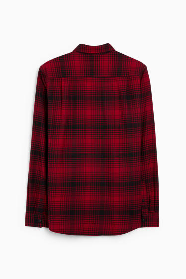 Men - Shirt - regular fit - button-down collar - check - dark red