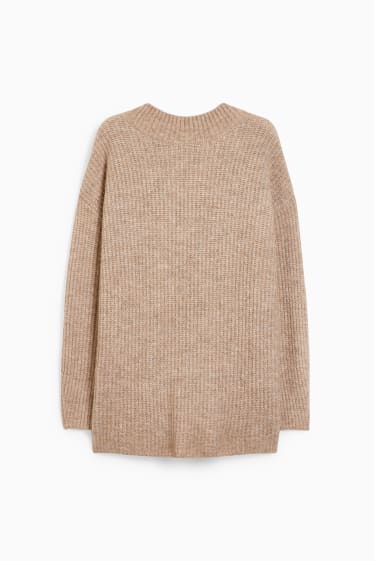 Femmes - Pullover avec col en V - taupe