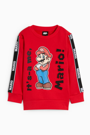 Kinder Buben - Super Mario - Sweatshirt - rot