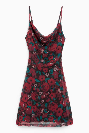 Femei - CLOCKHOUSE - rochie care accentuează silueta - cu flori - negru