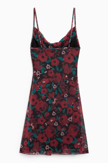 Femei - CLOCKHOUSE - rochie care accentuează silueta - cu flori - negru