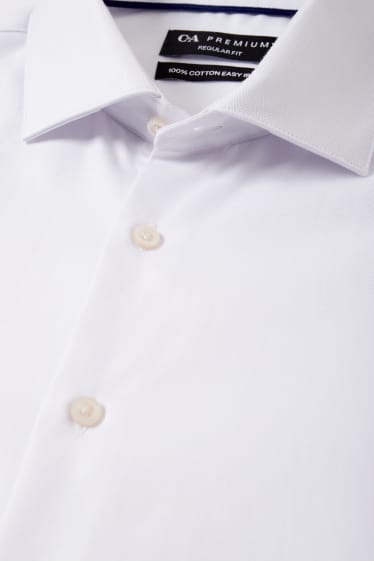 Herren - Hemd - Regular Fit - Cutaway - bügelleicht - weiss