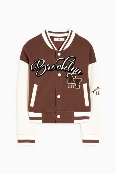 Kinder Mädchen - Collegejacke - dunkelbraun