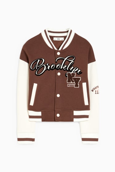 Enfants - Veste style universitaire - marron foncé