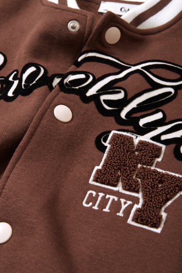 Kinder Mädchen - Collegejacke - dunkelbraun