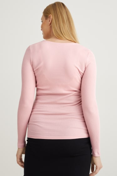 Dames - Voedingsshirt met lange mouwen - roze