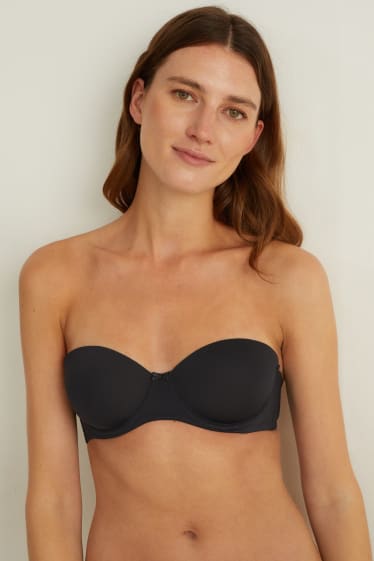 Women - Underwire bra - BALCONETTE - padded - black