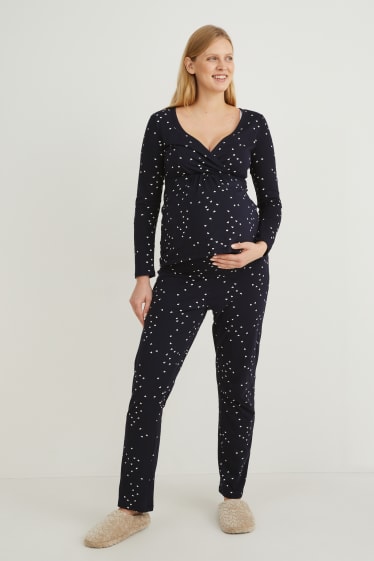 Damen - Still-Pyjama - dunkelblau