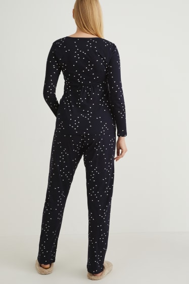 Damen - Still-Pyjama - dunkelblau