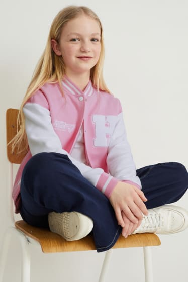 Enfants filles - Hatsune Miku - veste style universitaire - rose
