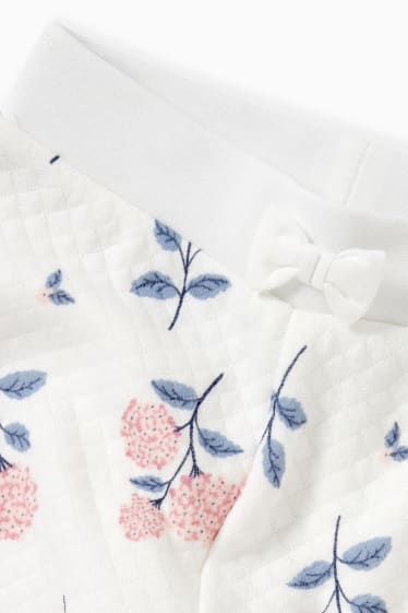 Bébés - Pantalon de jogging pour bébé - à fleurs - blanc crème