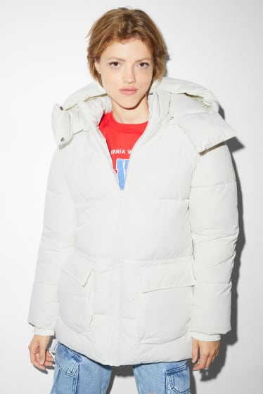 Teens & young adults - CLOCKHOUSE - quilted coat with hood - cremewhite