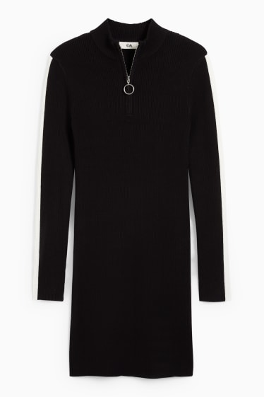 Enfants filles - Robe en maille - noir