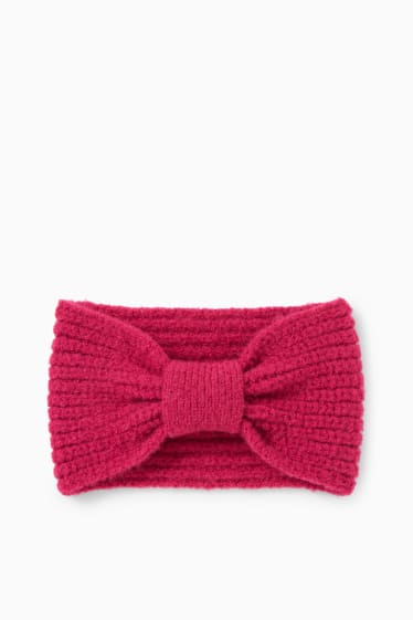Enfants filles - Bandeau de front en maille - rose