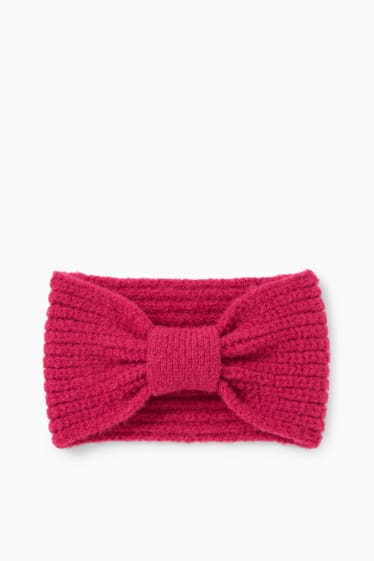 Enfants - Bandeau de front en maille - rose