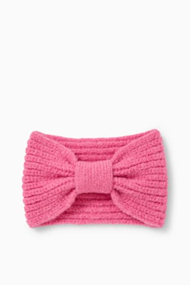 Enfants - Bandeau de front en maille - rose