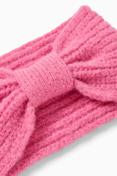 Children - Knitted headband - pink