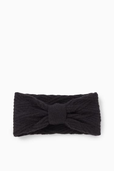 Enfants filles - Bandeau de front en maille - noir