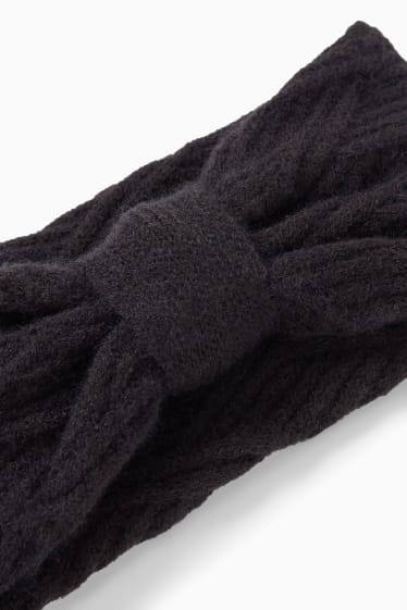 Copii - Bentiță tricotată - negru